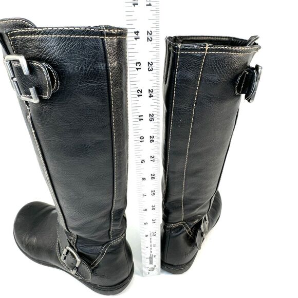 BOC Born Concept Martina II Black Leather Boots Womens 5 Riding Tall Side Zip - Picture 9 of 11